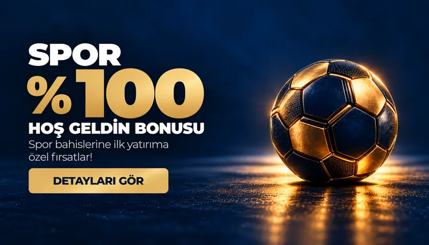 «%100 SPOR HOŞ GELDİN BONUS» kartı, Savoybetting promosyon sayfası, 9 Ekim 2026 Savoybetting %100 spor hoş geldin bonusu görseli: altın top