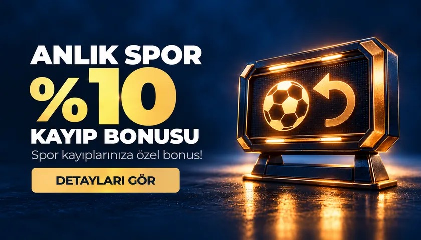 «%10 ANLIK SPOR KAYIP BONUS» kartı, Savoybetting promosyon sayfası, 9 Ekim 2026 Savoybetting %10 anlık spor kayıp bonusu görseli