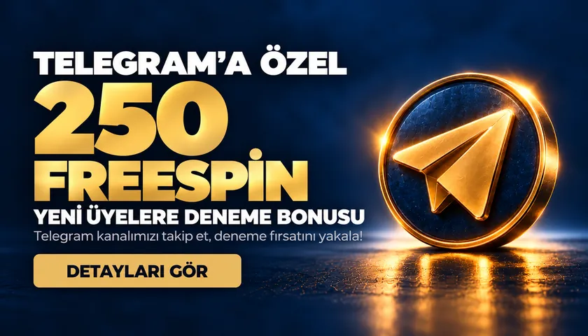 «TELEGRAM KANALIMIZI TAKİP EDEN YENİ ÜYELERE 250 FREESPİN ÖZEL DENEME BONUS» kartı, Savoybetting promosyon sayfası, 9 Ekim 2026 Savoybetting Telegram 250 freespin deneme bonusu görseli